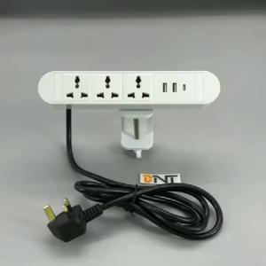 ABS removable clamp table multifunctional desktop socket with type C usb 3.0