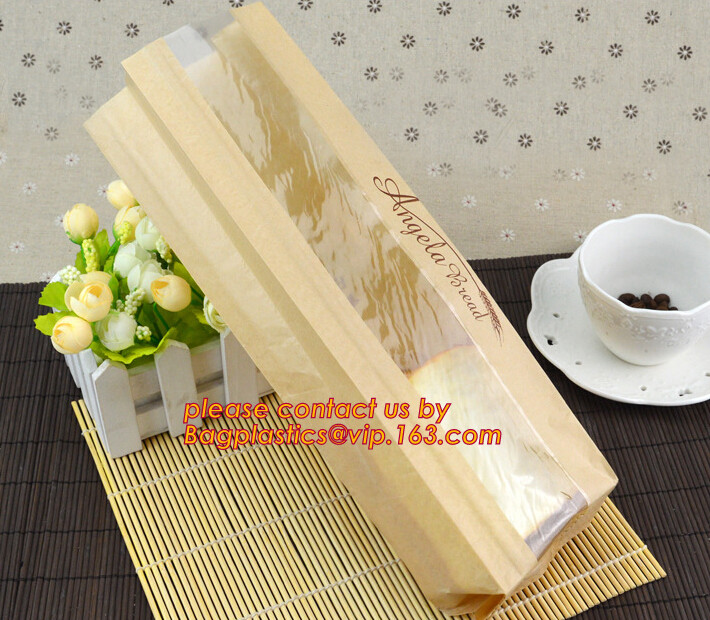 Recyclable sandwich bread food packaging brown paper bag,square bottom fod bag,Gift Food Bread Candy Wedding Party Bags
