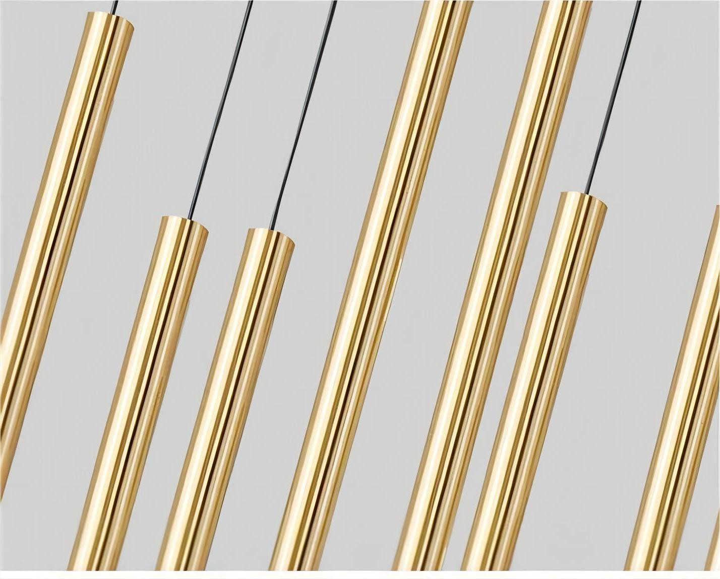 Commercial Modern LED Long Hanging Chandelier Gold Or Black Finishes