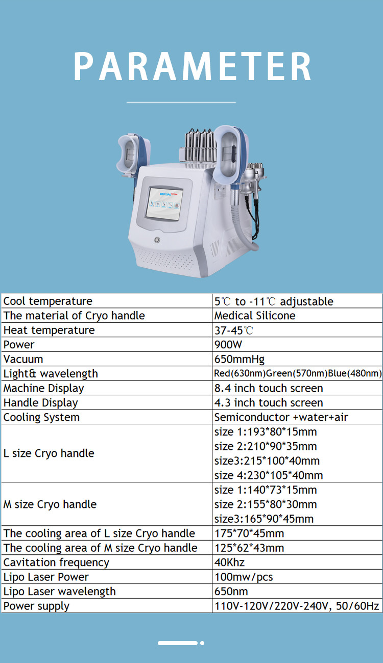 6 in 1 Portable 360 degree cryolipolysis slimming machine Cryo lipo laser cavitation rf Slimming Machine for salon use