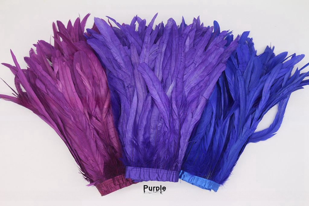 Pattern Bleached Two Tones Color Rooster Coque Feather Fringe Trim for Samba Costumes