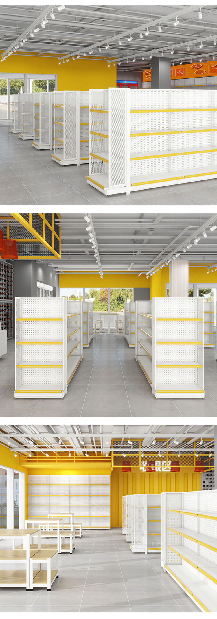 Cold Rolled Steel Supermarket Shelf Rack Retail Shelving System