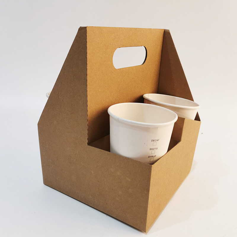 Rigid Boxes Dekun Recyclable Kraft Fresh Flowers Coffee Paper Tray Gift Box With Handle