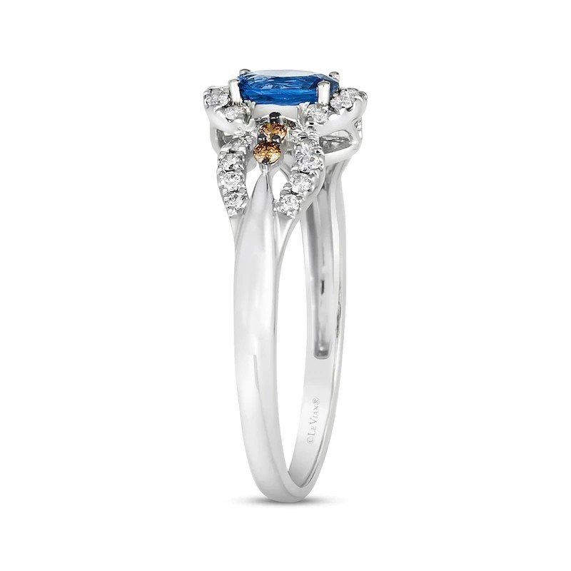 Le Vian Oval Cut Sapphire Ring 1/5 Cttw White CZ 14K Vanilla Gold