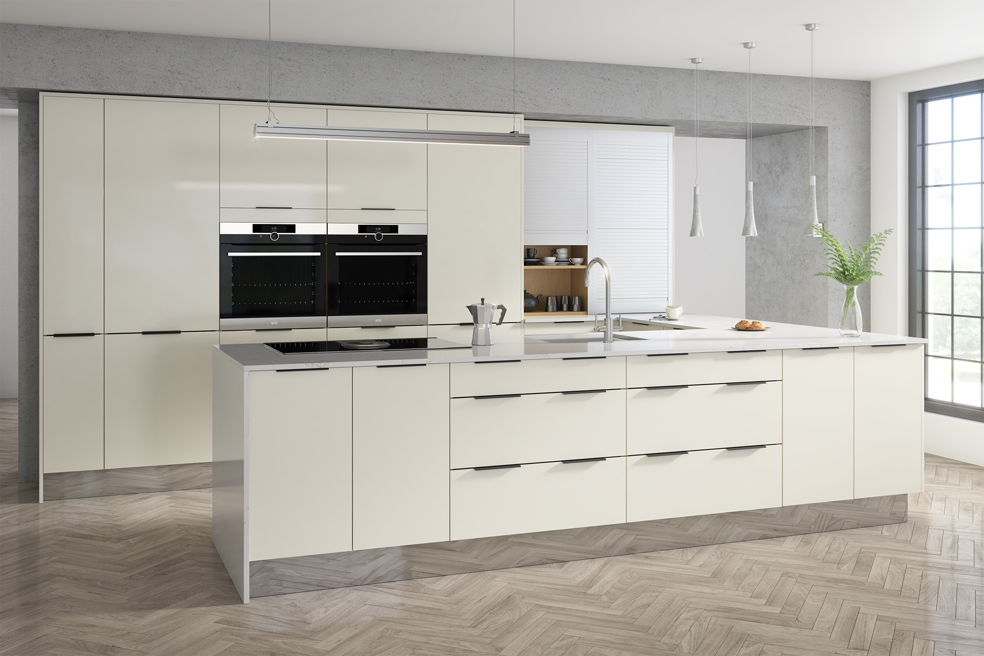 Upgrade Your Kitchen with Top Veneer and Lacquer Finish Modern White Island Cabinets