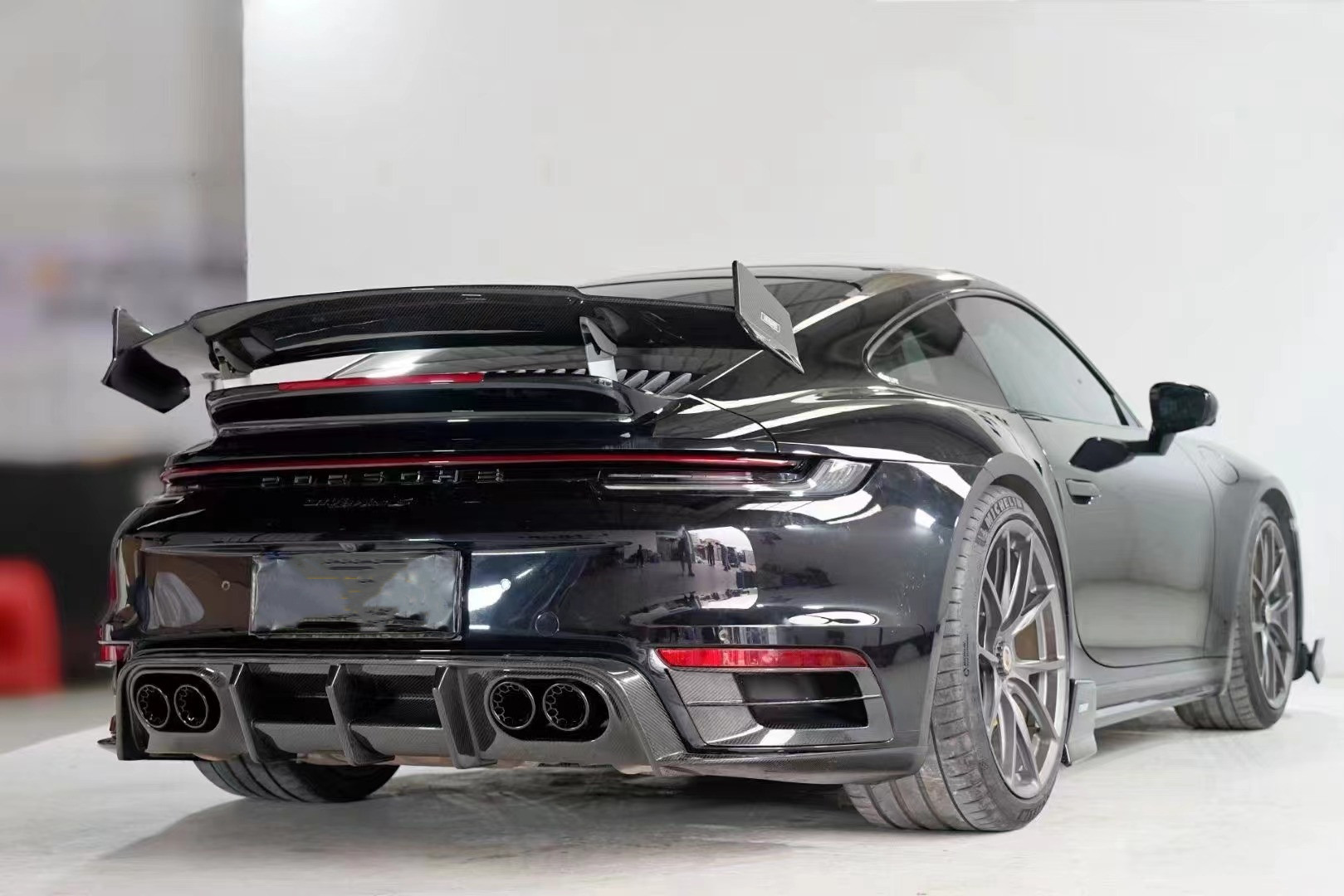 Repair Porsche 992 Body Kit BS Style Turbo Widebody Diffuser Spoiler Dry Carbon Fiber