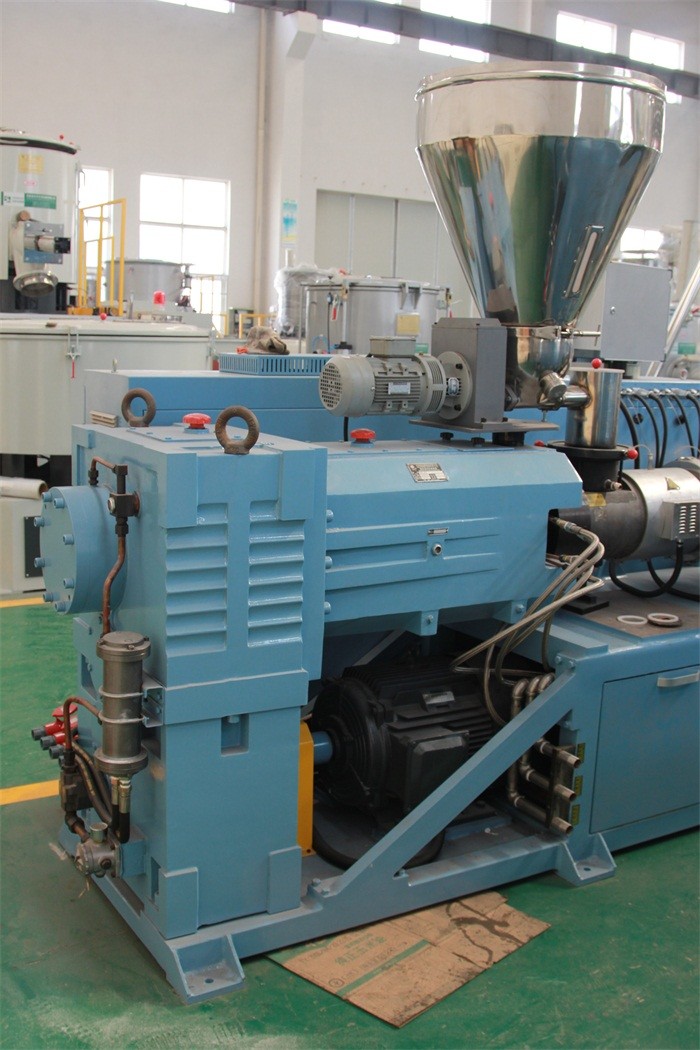 Caco3 Conical Doube Screw Compound Extruder Machine Low Shear