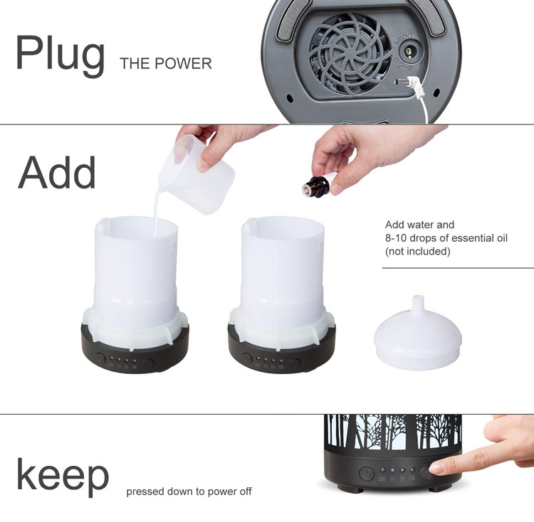 7 Color Changing 100ml Metal Aroma Diffuser For Home