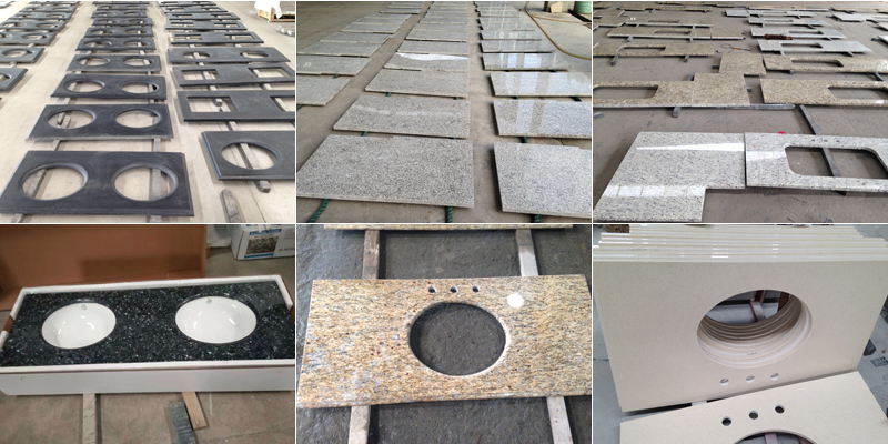 G640 White Star Prefabricated Granite Stone Countertops Polished / Honed Finish
