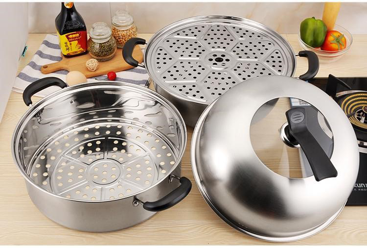 Amazon Top Seller Kitchen Cooking Induction Multi-Layer Stainless Steel Steamer Pot With Bakelite Handle