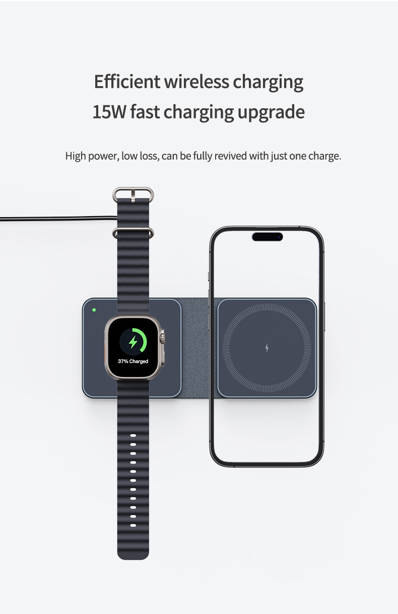 Foldable Magnetic Wireless Travel Charger for Apple Devices