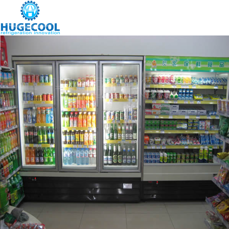 Air Cooled Convenience Store Fridge Customized Size With Two / Three Doors