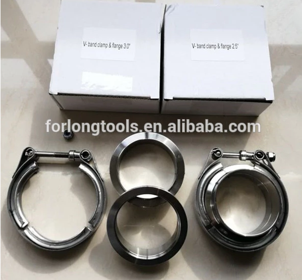 1.5-6.0 Universal 304 Stainless V Band Exhaust Clamps With Female Male Flange Kit Year Universal Universal