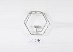 China Black Silver Wall Decoration Hexagonal Sconce Candle Holder on sale
