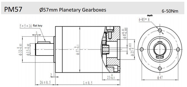 57mm planetary gearbox