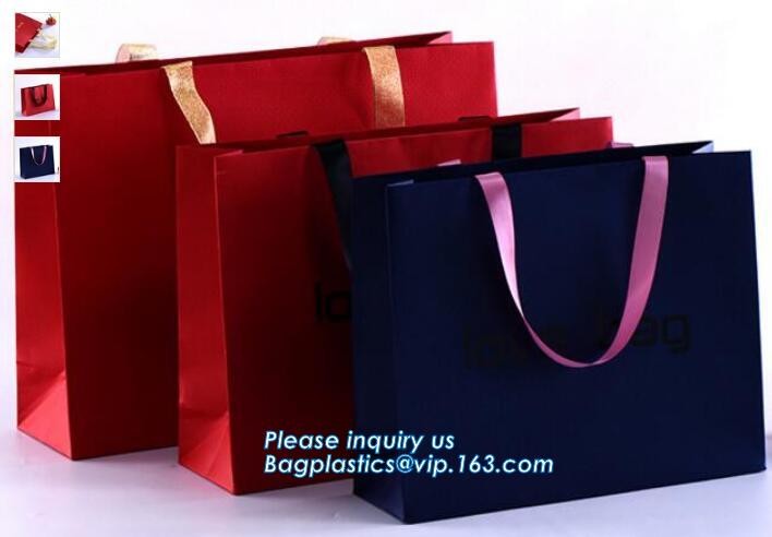 Luxury paper bags with handles Different Sizes,250gsm art paper shopping carrier bag custom printing with handle rope