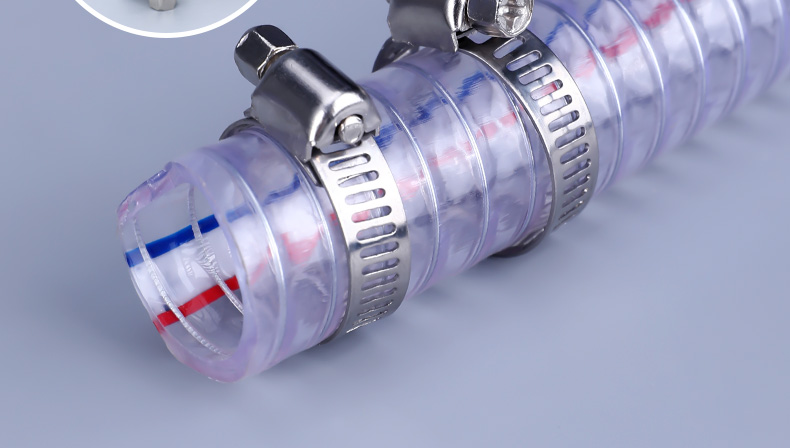 UMETASS 3/4" Transparent PVC Spiral Steel Wire Reinforced Hose with Flange Connection