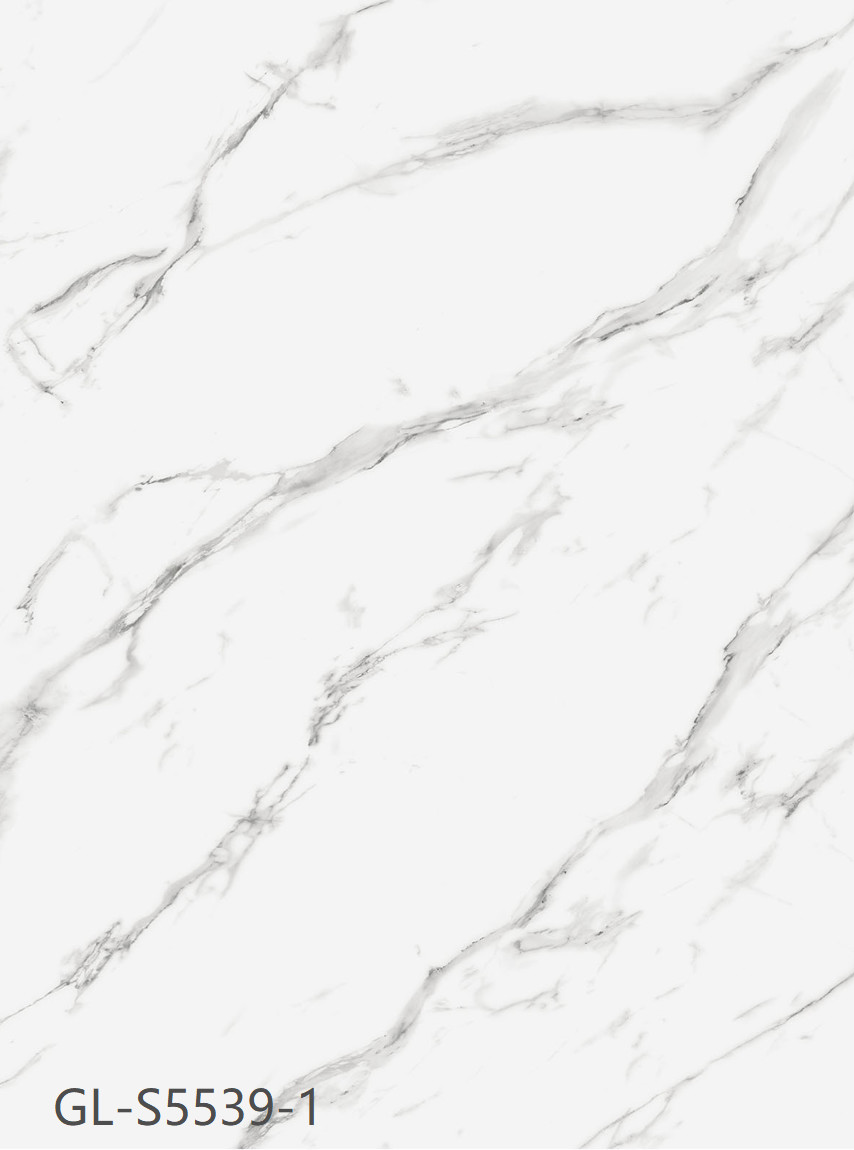 Wear Resistant Marble Look Vinyl Plank Flooring Waterproof Flame Retardant 183mm White GKBM Greenpy GL-S5539-1