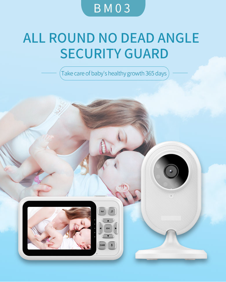 LCD 3.5" Babyfon Monitor Cry Warning Alarm Setting Built In Mic Smart Pet Monitor
