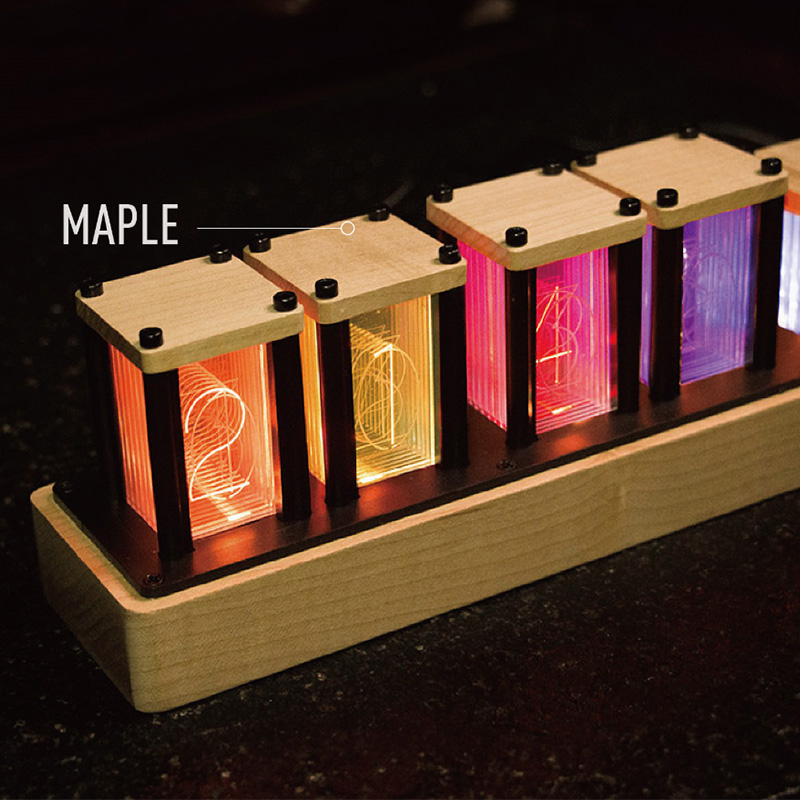 RGB Electronic Glow LED Tube Light Clock Square Shape