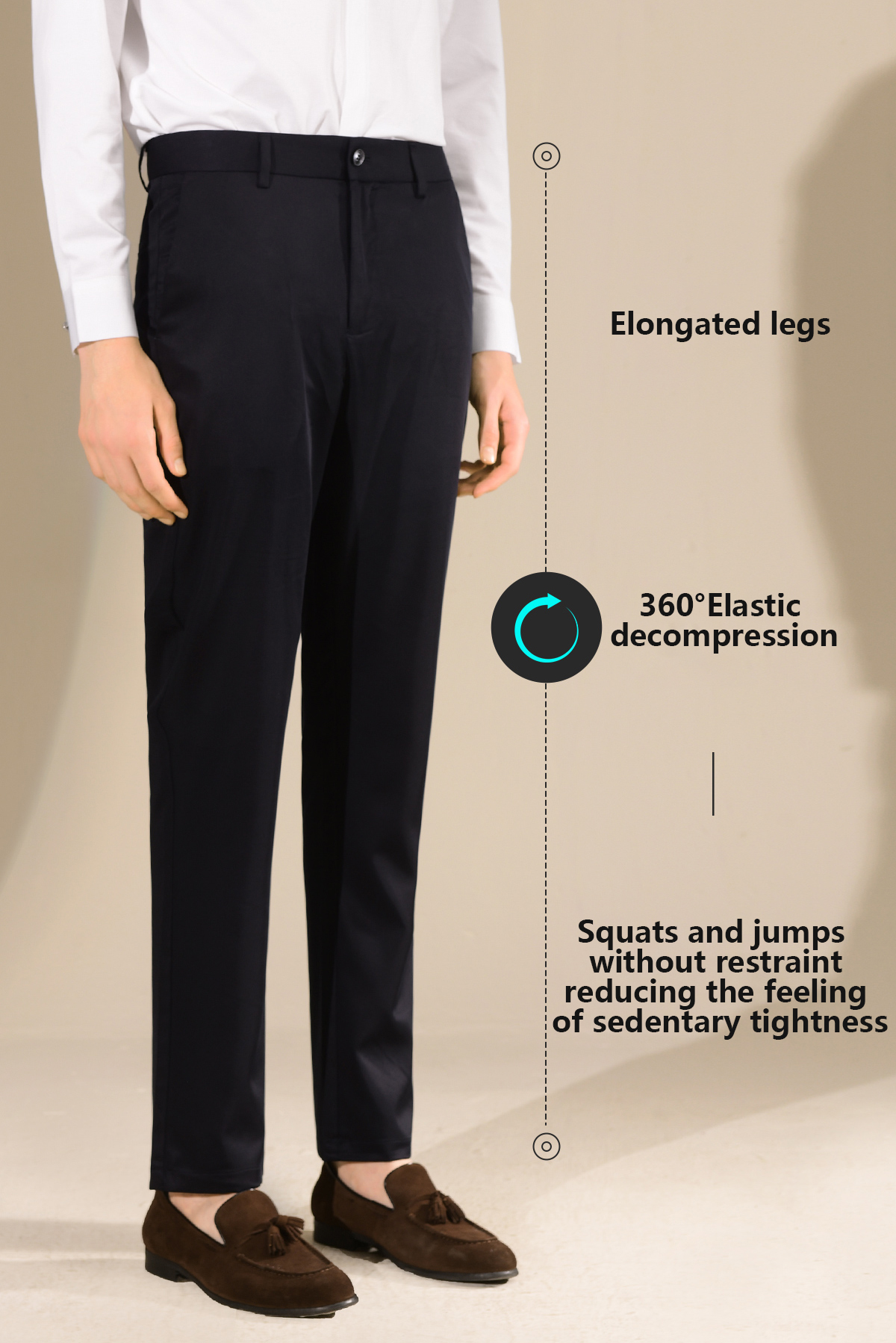 Anti-Shrink 50% Wool Slim Fit Suit Trousers for Man LCBZ Customized Office Pants