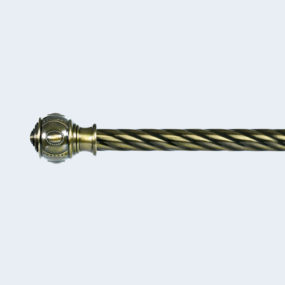 Muslim Classic Style Twisted Curtain Rod Set Accessories Antique Bronze Plastic Curtain Trim Head