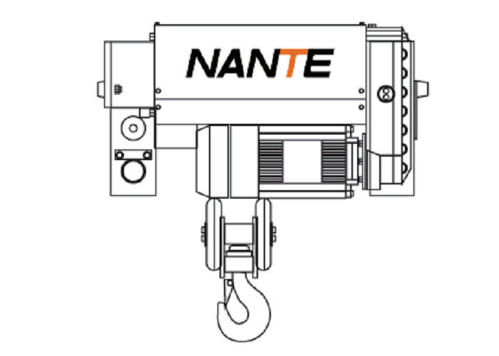10 Ton Low Headroom Hoist with Adjustable Gauge / 6m Height Electric Wire Rope Hoist