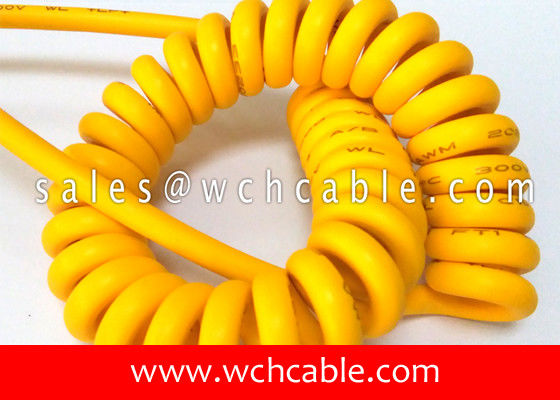 UL21329 Tailored Yellow Retractable Spiral Curly Cable 80C 600V