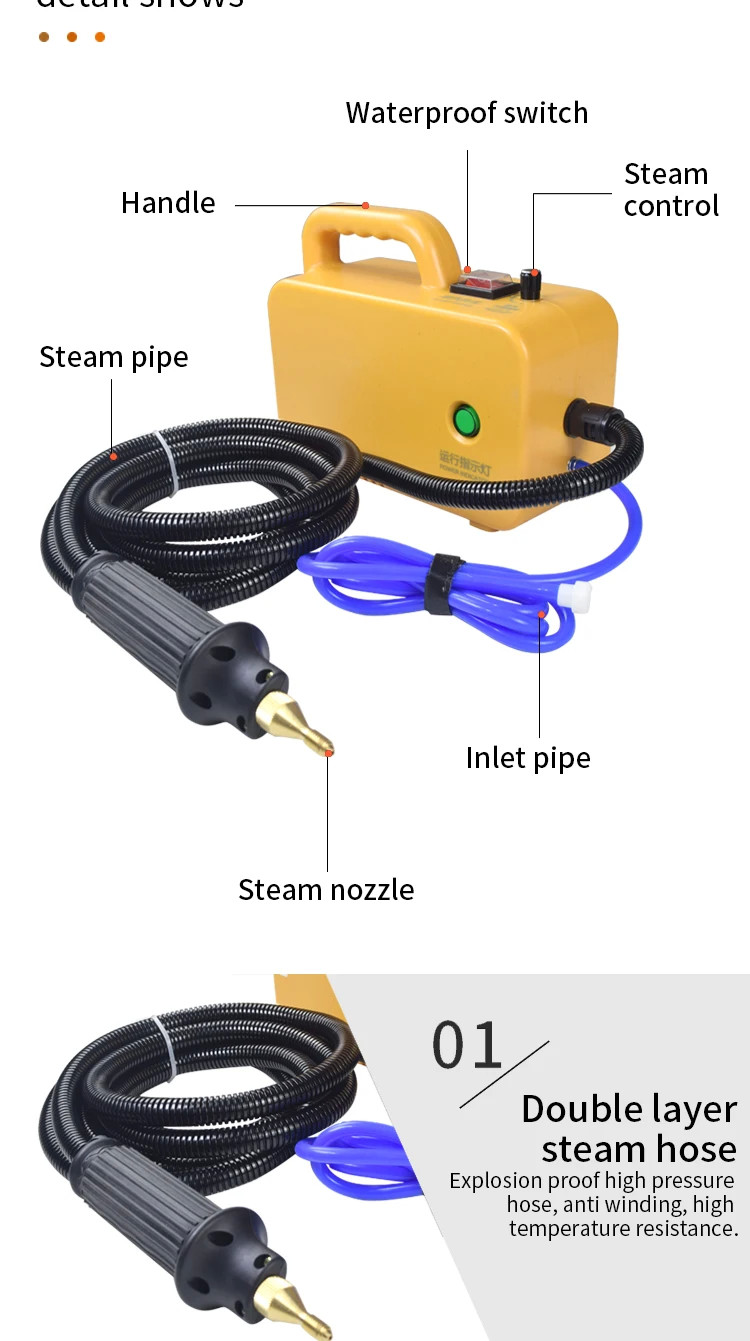 2600w Multipurpose Household Steamer Cleaning Machine Car Kitchen Electric Handheld High Pressure Steam Cleaners