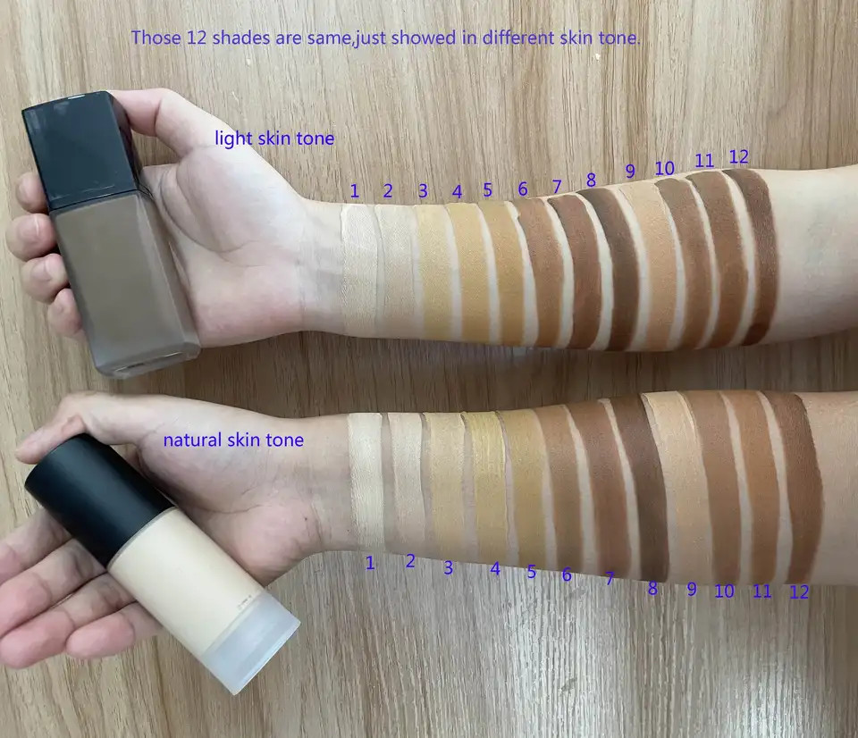 30ml Face Makeup Cosmetics 104 Color Custom Face Pressed Matte Liquid Waterproof Foundation