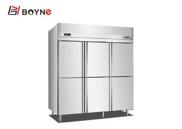 6 Door Upright Coolers Refrigerators Air Cooling Single Temperature Digital
