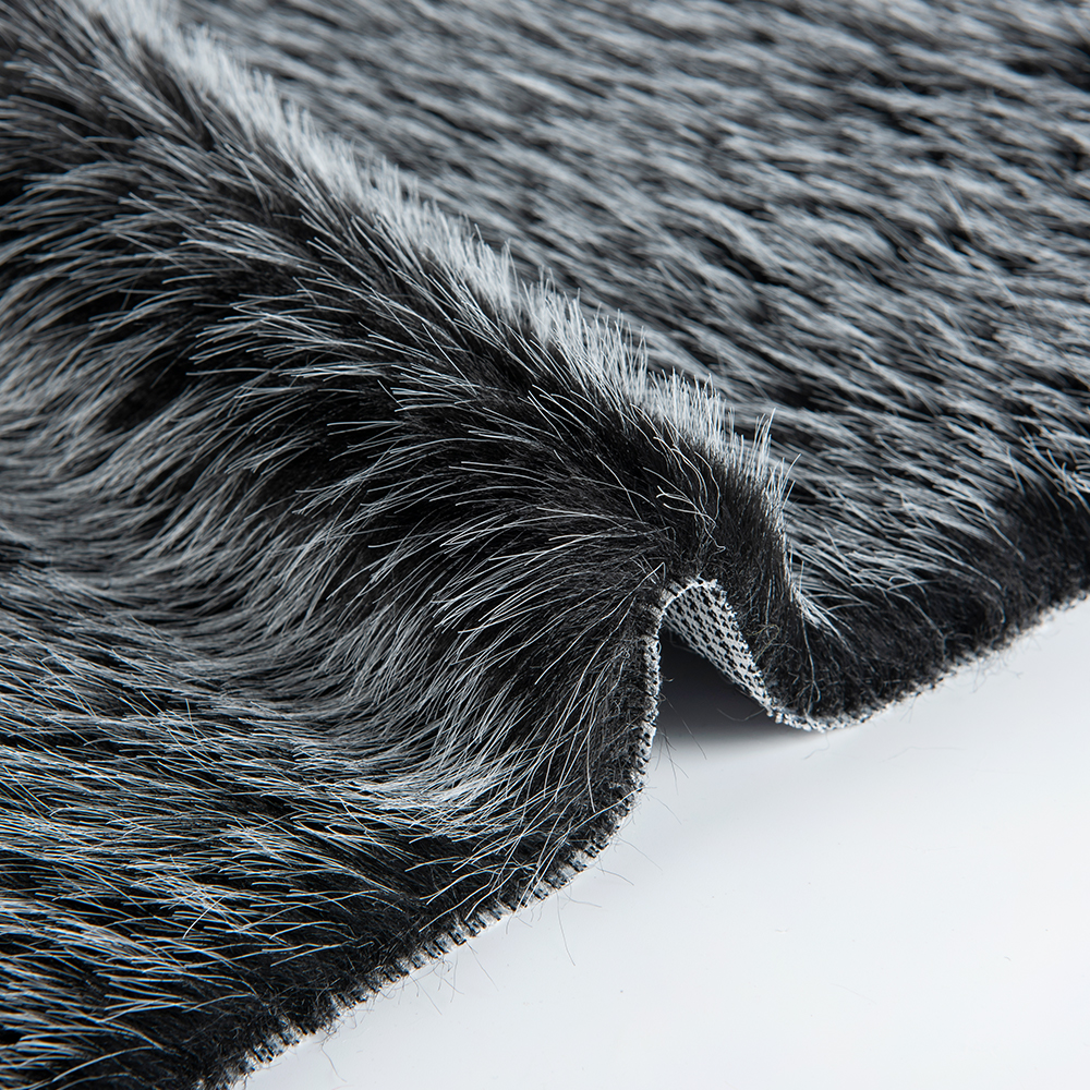70-80mm Pile Length Acrylic Hair Tippy Dyeing Synthetic Fur Fabric for Winter Coat