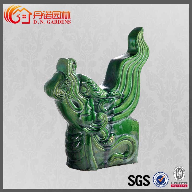 House Porcelain Chinese Roof Ornaments Eaves Figure Ornate Roof Ridge Tiles
