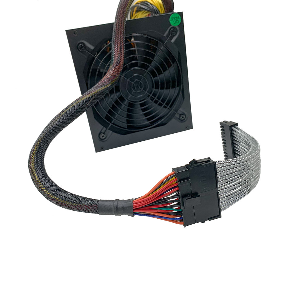 Wire Harness Power Supply Cable 24 pin ATX Male To Female 18AWG for Main Board