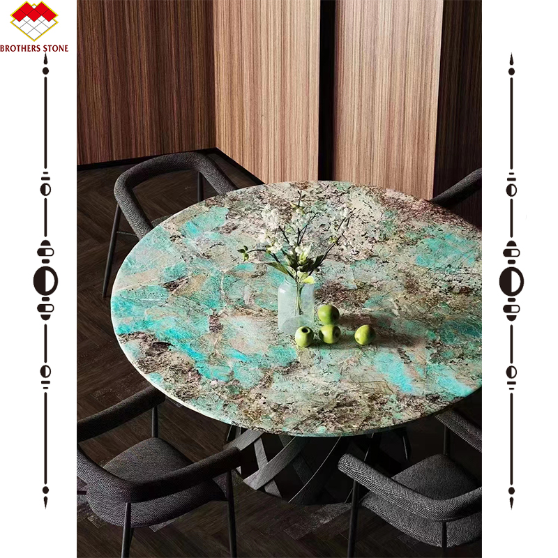 Big Slab Multicolor verde guatemala Green Marble Dinner Table Coffee Table For Villa