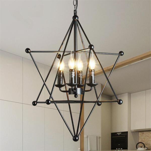 American Iron frame star industrial chandelier for kitchen dining room decor