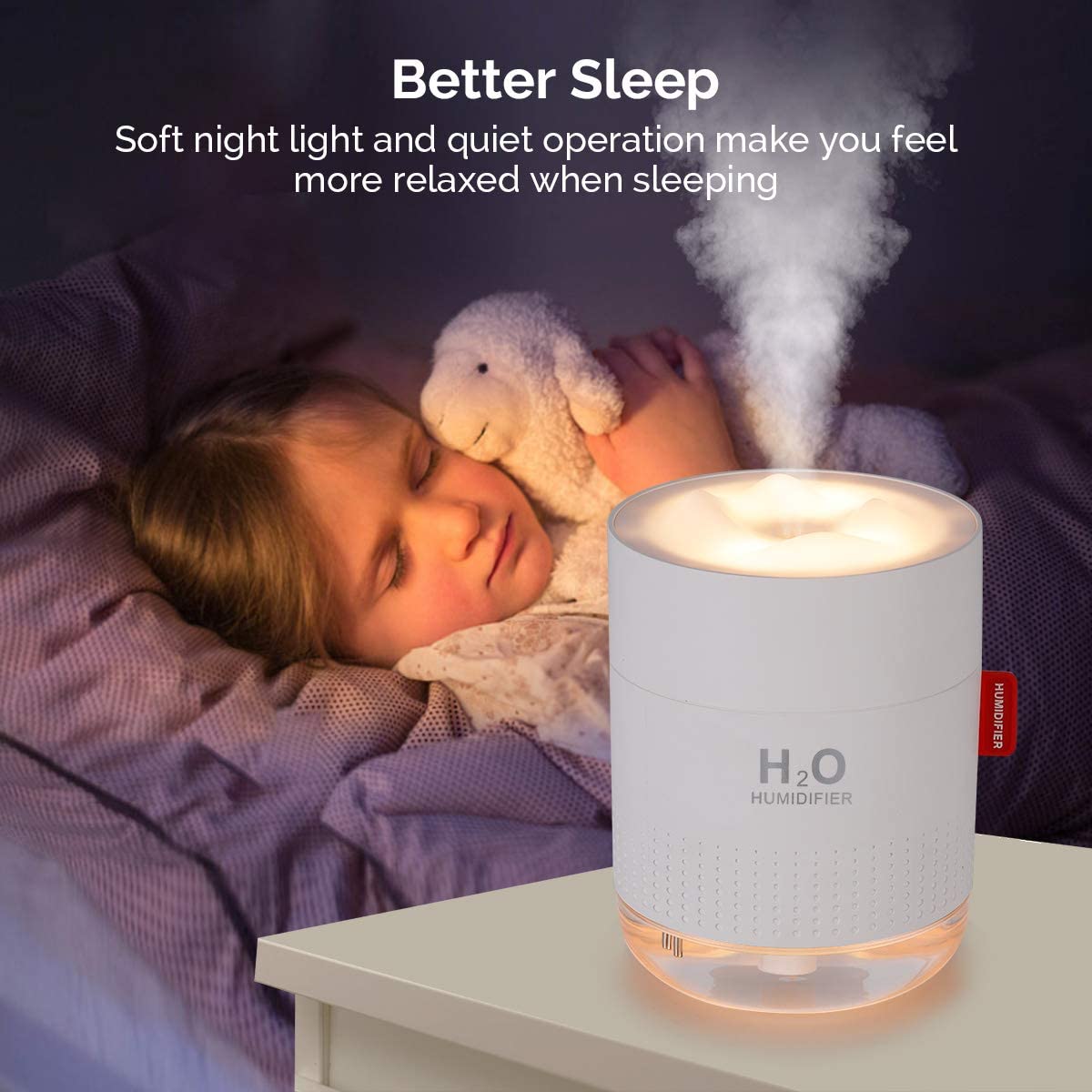 Homefish OEM Luftbefeuchter 500ml Water Tank Capacity Pure Mist Humidifyers Air Portable Desktop H20