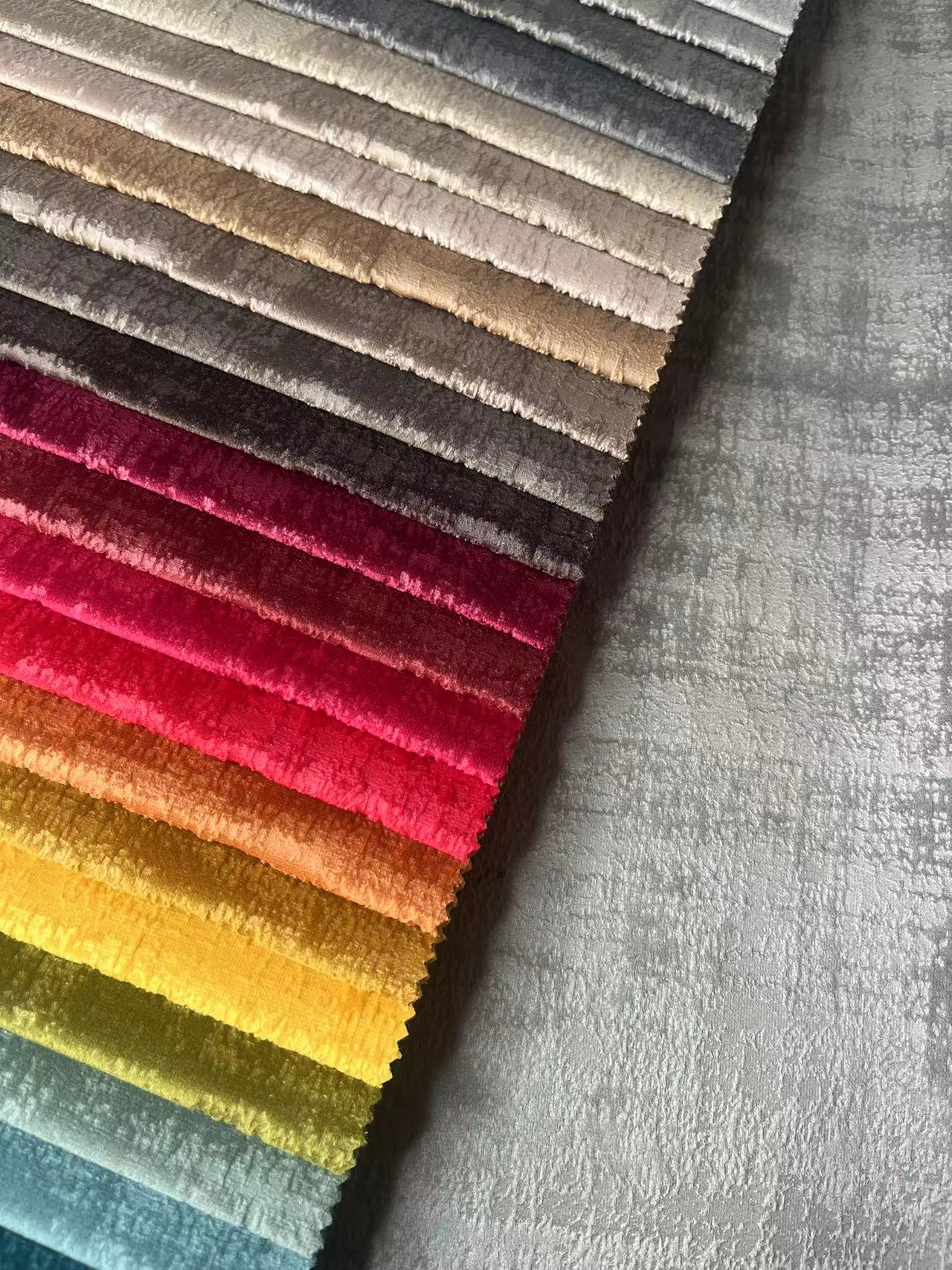 100% Polyester Luxury Curtain Fabric Bronzed Velvet Fabric For Home Decoration