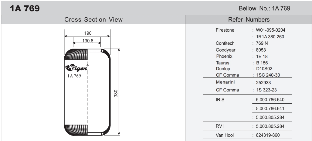 Daewoo Hyundai Korean bus air suspension spring/airbag 769