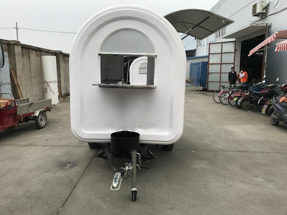 White Mobile Food Truck For Hot Dog Hamburger Ice Cream Food Van