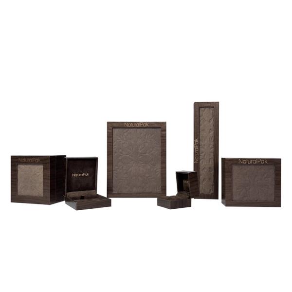 Unique Wooden Texture Custom Jewelry Box Packaging Empty Necklace Box With