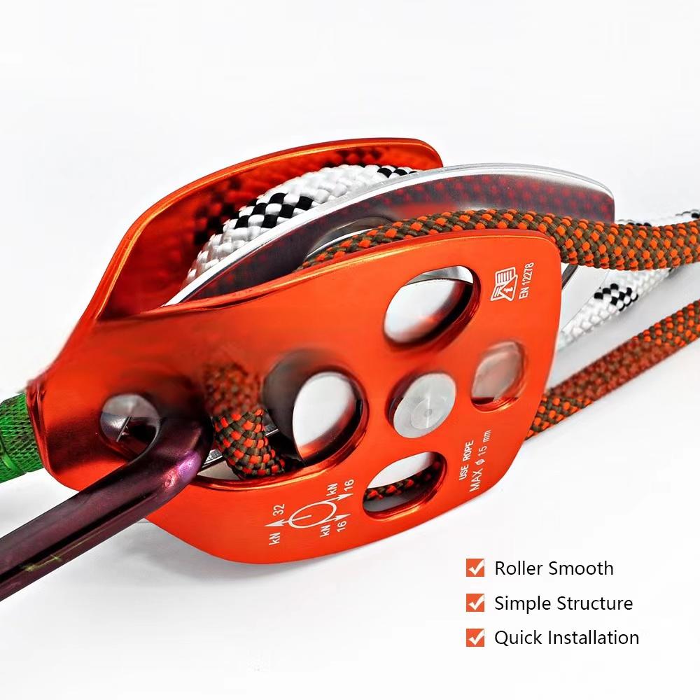 Galvanized 7075 Aluminum Portable Pulley System for High Altitude Transport and Climbing