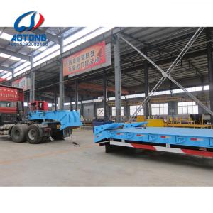 3 Axle Front Load Low Bed Trailer with Hydraulic Detachable Gooseneck and ABS