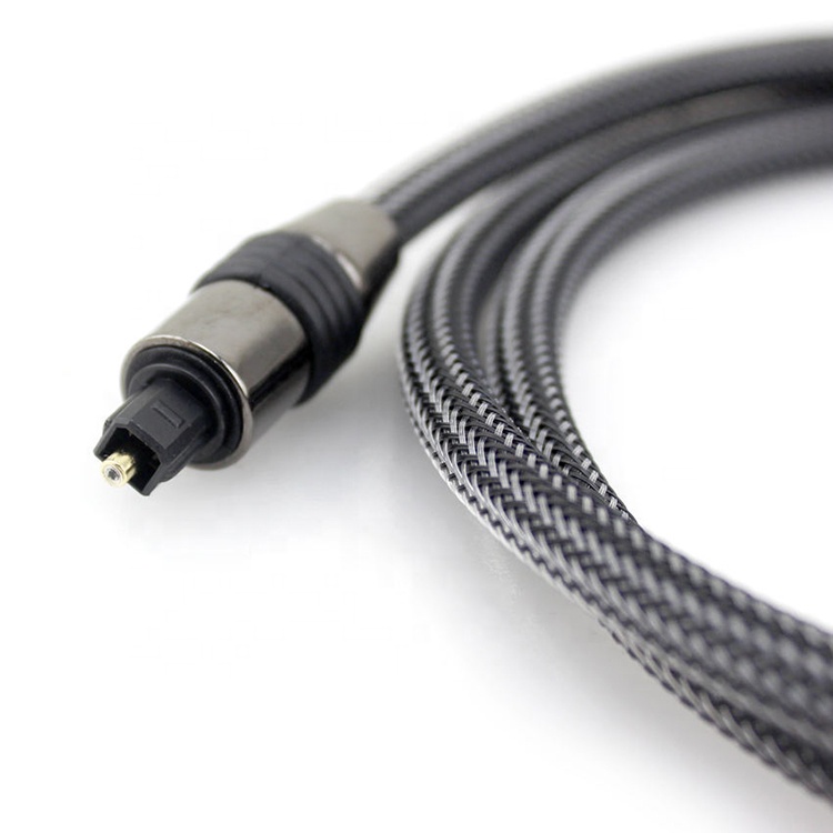 High Quality Durable Braided Fiber Optic Toslink Spdif Gold Digital Audio Optical Cable
