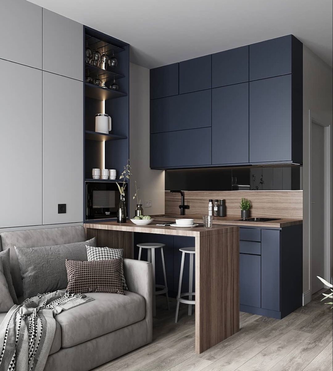 Free Designed L Shape Mini Kitchenette Kitchen Cabinets for Hotel Room