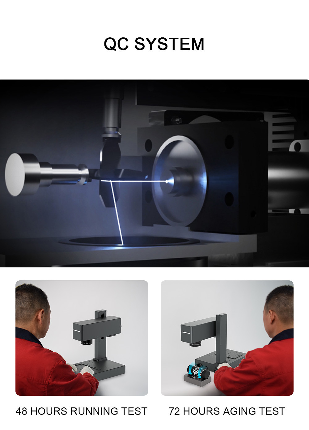 Rotatable Automatic Laser Marking Engraving Machine Red And Blue Dual Light