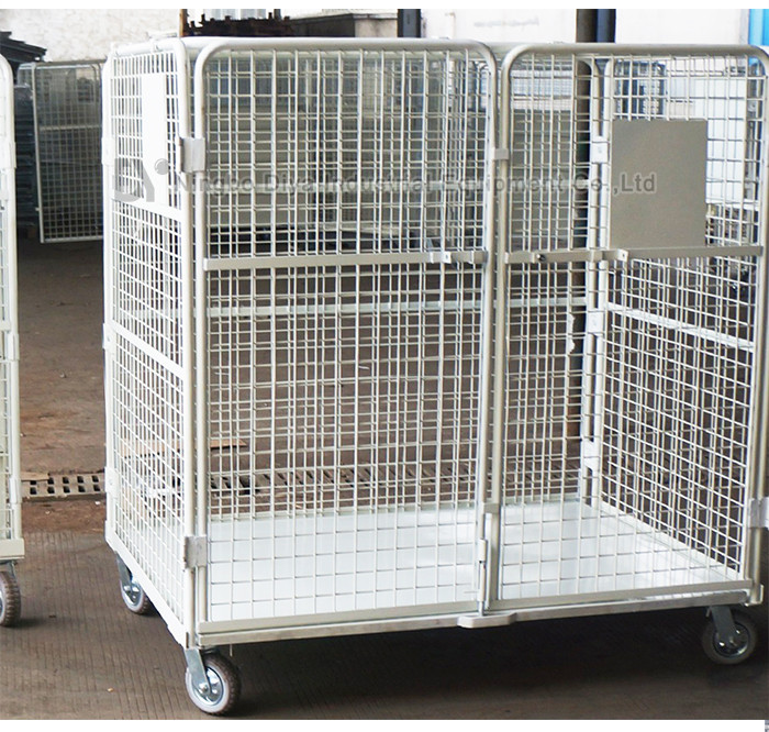 Metal Turnover Box Stacking Rack System Industrial Wire Mesh Pallet Storage Cage