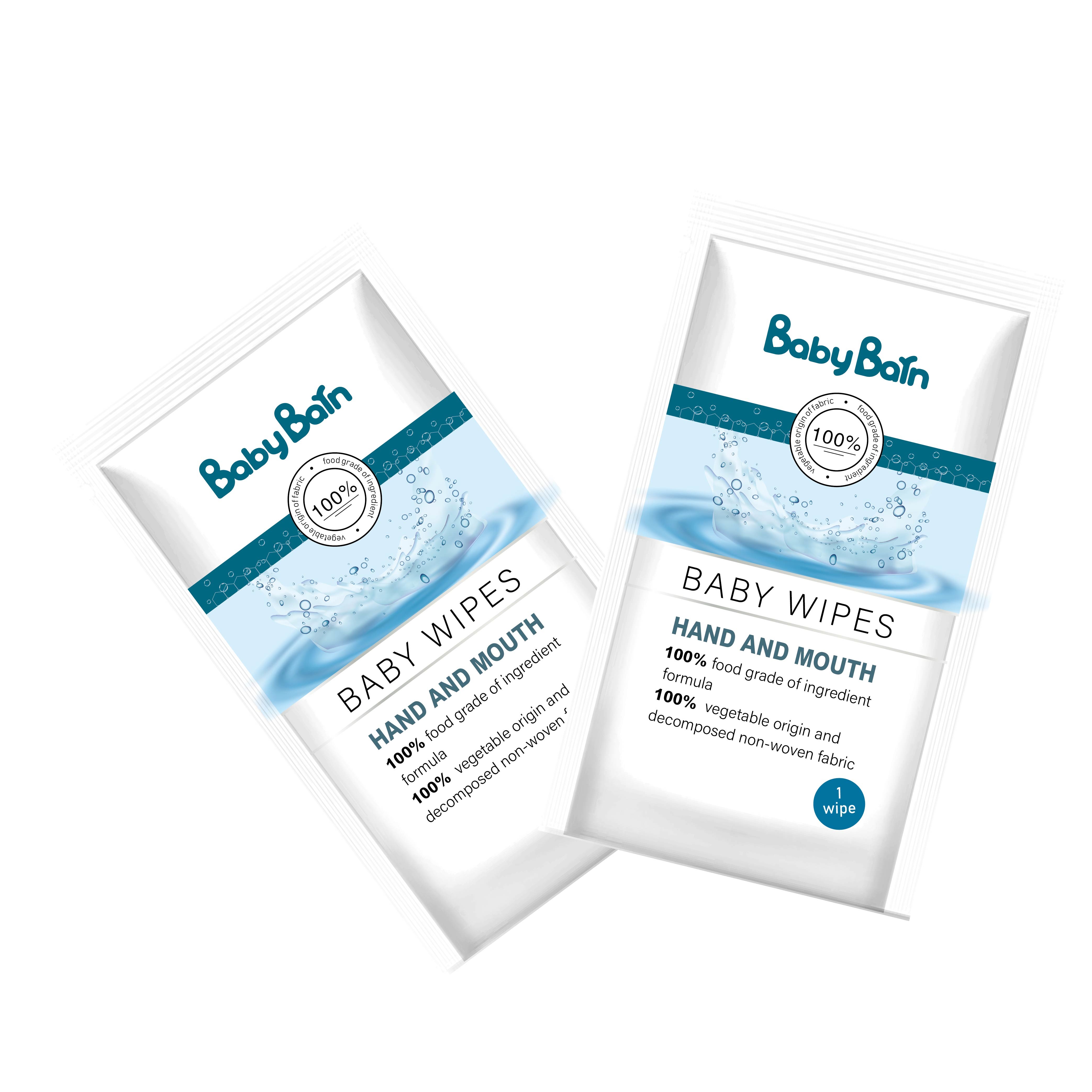 Custom Logo 40gsm Natural Organic Disposable Wet Wipes Spunlace Non Woven