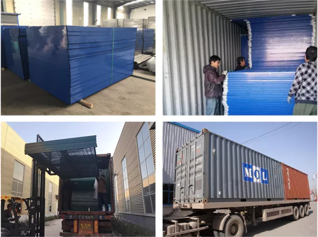 10ft Hoarding Prefab Houses Temp Construction Fence Panels Safety