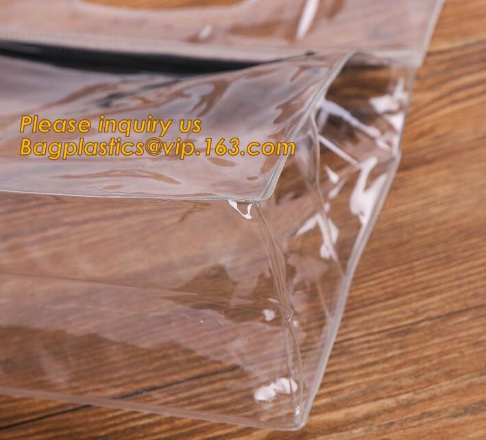 Plastic Bag OEM Custom PVC Loop Handle Image Printed Plastic Shopping Bag,Promotional Clear Waterproof Plastic Cosmetic